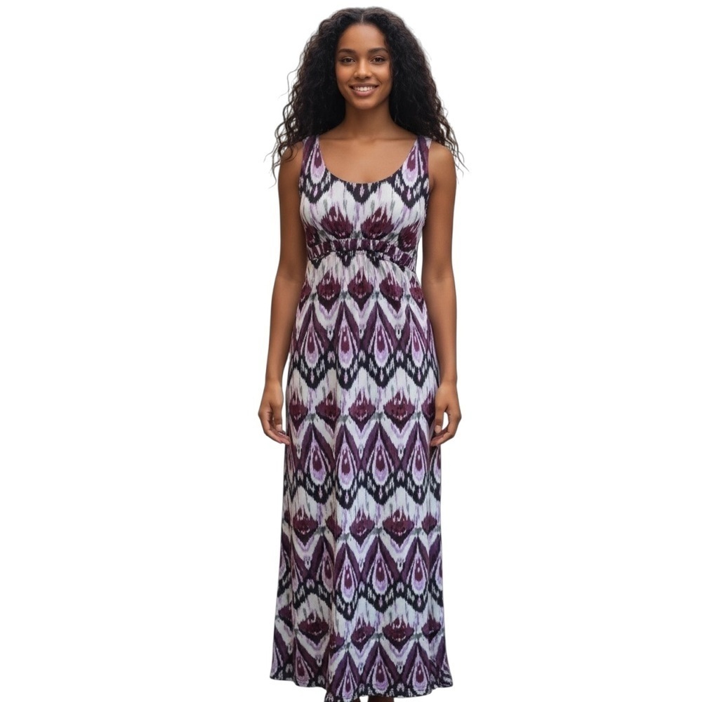 Neesha Maxi Scoop Neck Batik Empire Elastic Waist Soft Feel Comfort Size M/L‍‍‍‍